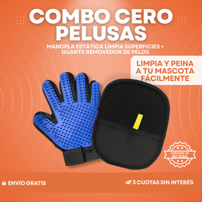 Combo 2x1 Cero Pelusas -  Manopla estática + Guante removedor