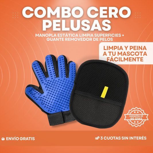 Combo 2x1 Cero Pelusas -  Manopla estática + Guante removedor