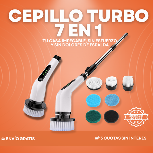 40% OFF - Cepillo Turbo 7 en 1 - Limpieza Profunda sin Esfuerzo