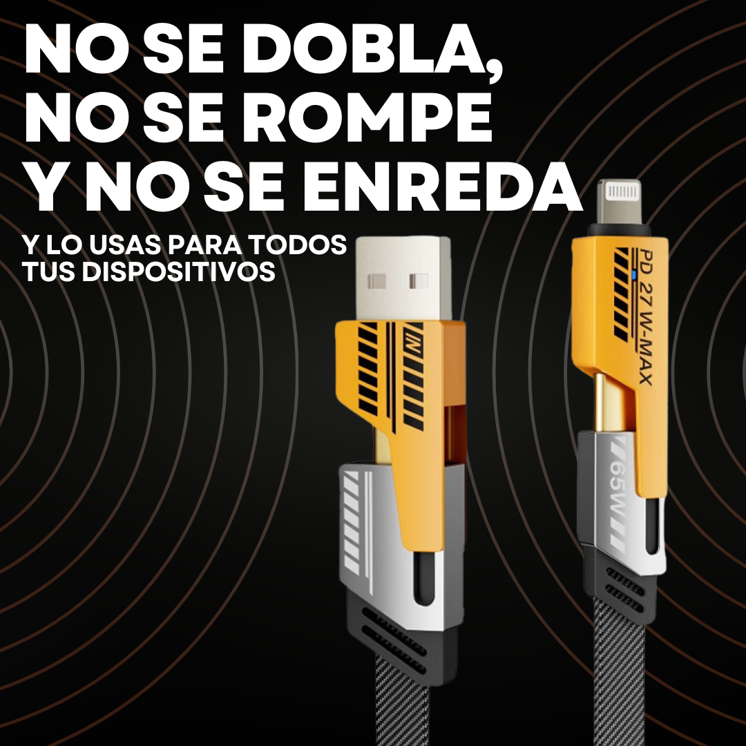 Cable Duramax 4 en 1 - Carga rápida en todos tus dispositivos