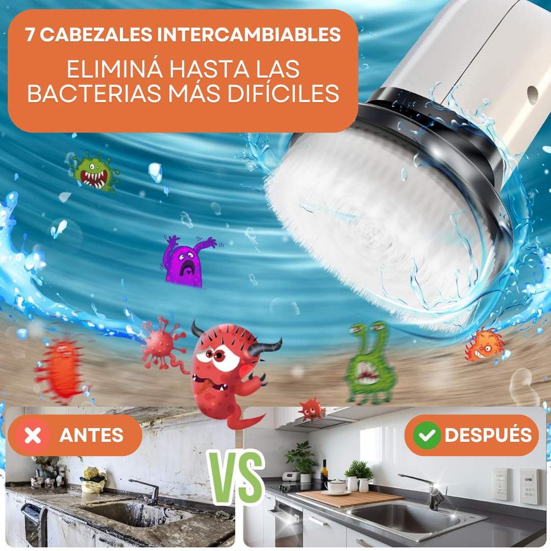 40% OFF - Cepillo Turbo 7 en 1 - Limpieza Profunda sin Esfuerzo