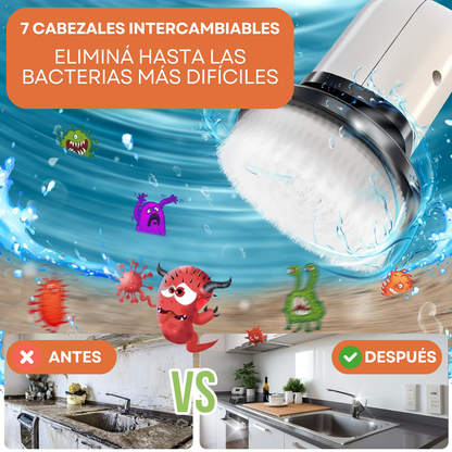 40% OFF - Cepillo Turbo 7 en 1 - Limpieza Profunda sin Esfuerzo
